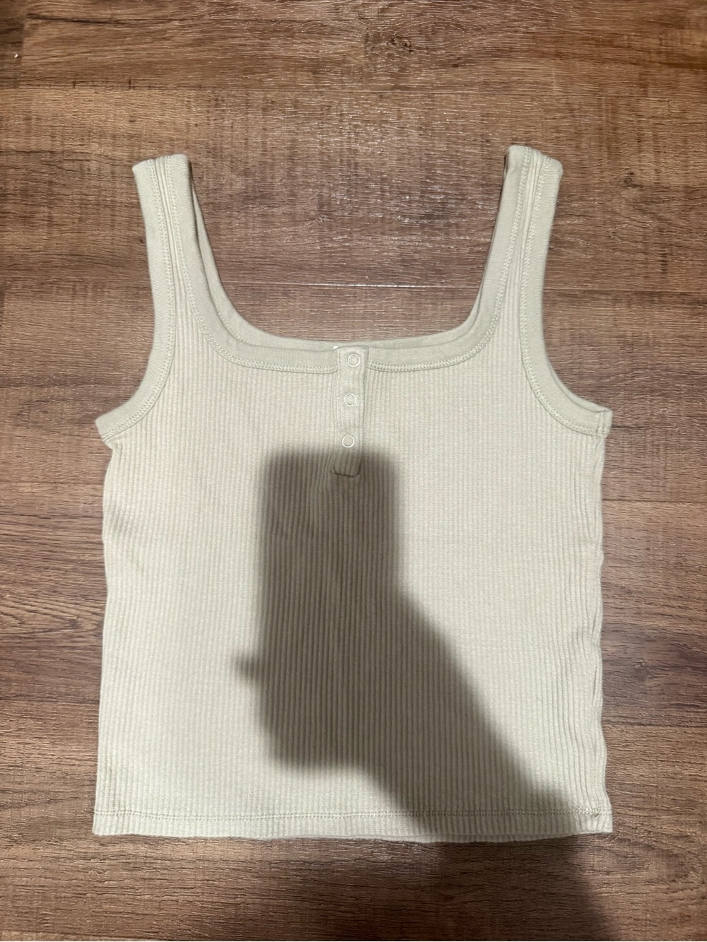 Cotton On Ribbed Henley Tank Top in Cream